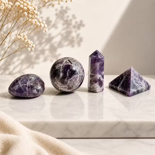12x Amethyst Gemstone Retail Display Pack - Assorted Shapes