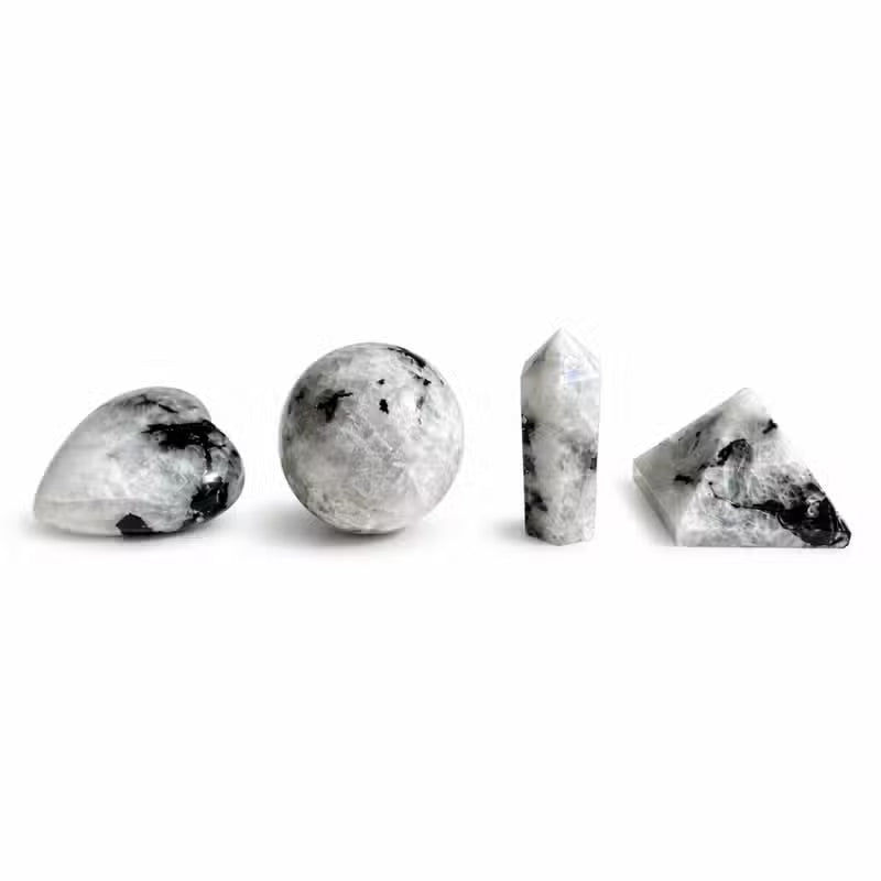 12x Rainbow Moonstone Gemstone Retail Display Pack - Assorted Shapes