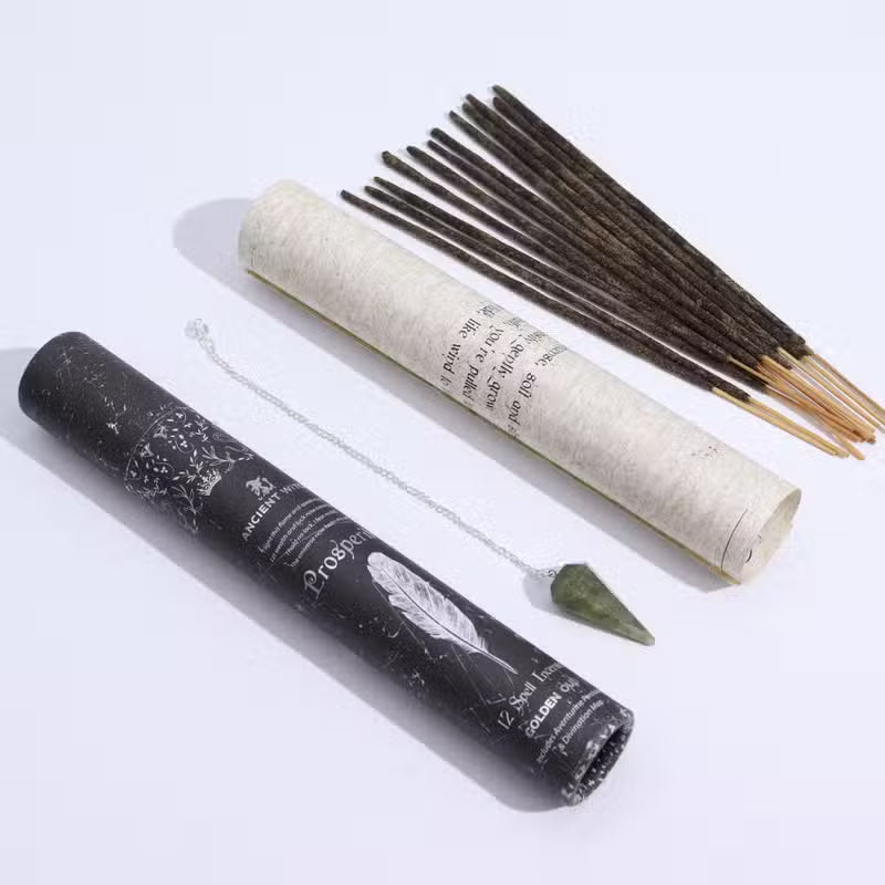 4x Ancient Witch Spell Incense - Prosperity - Aventurine Pendulum