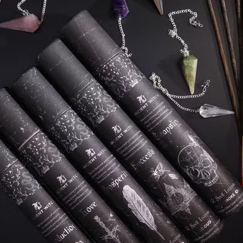 4x Ancient Witch Spell Incense - Seduction - Amethyst Pendulum