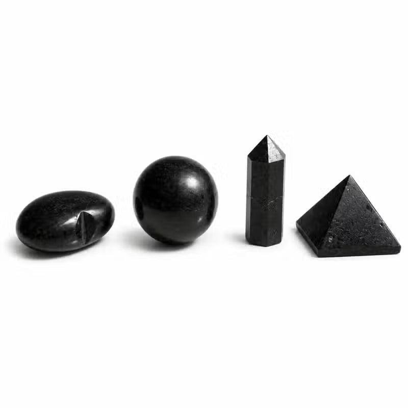 12x Black Tourmaline Gemstone Retail Display Pack - Assorted Shapes