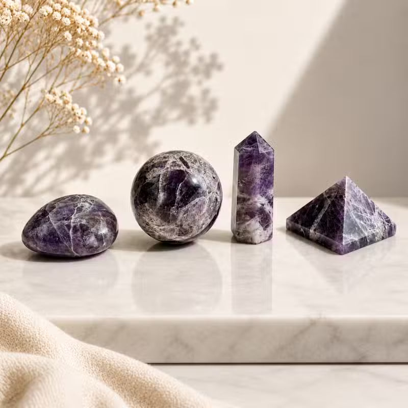12x Amethyst Gemstone Retail Display Pack - Assorted Shapes