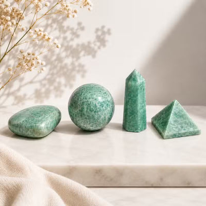 12x Amazonite Gemstone Retail Display Pack - Assorted Shapes