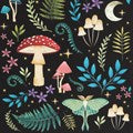Dark Forest Print Polycotton Tote bag