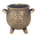 Herbal Magic Bronze Effect Terracotta Cauldron Plant Pot